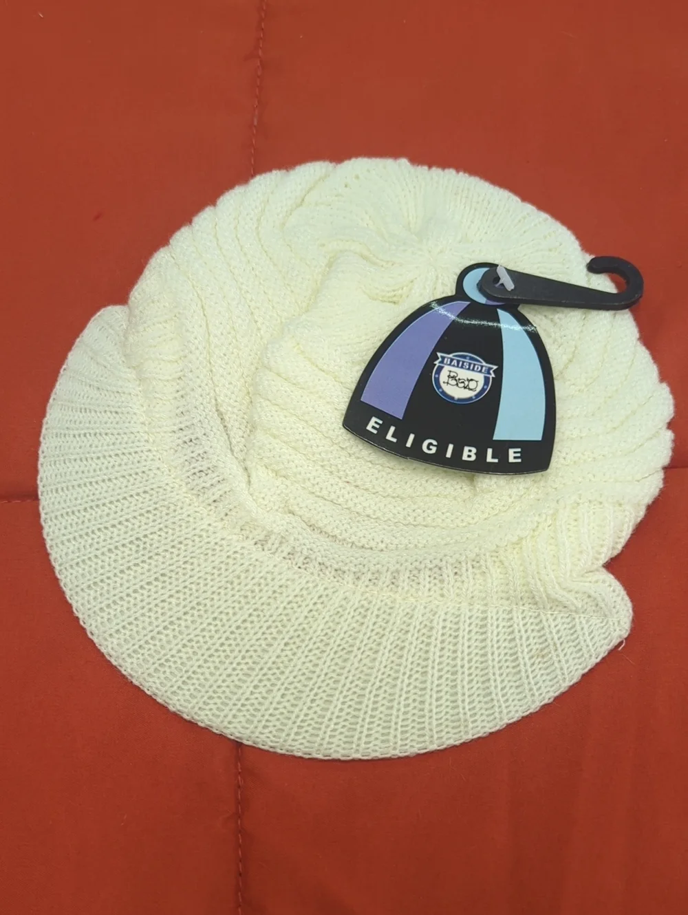 Eligible Kids Cream Knit Hat with Branded Tag